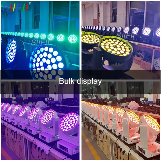 36개 10W RGBW 4in1 LED 업라이트 줌 고출력 RGBW LED 워시 무빙 헤드 라이트